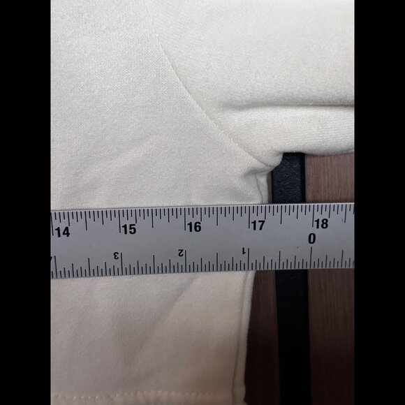 prAna Jacket Small Womens Ivory Fleece Zip Up Moto Biker Pockets Coat - Picture 3 of 7